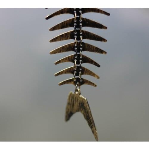 Fishbones Wind Chimes Classic Retro Fish Bone Wind Chimes Ornaments Metal Wind Chimes Garden Living Room Balcony Decor STTA889