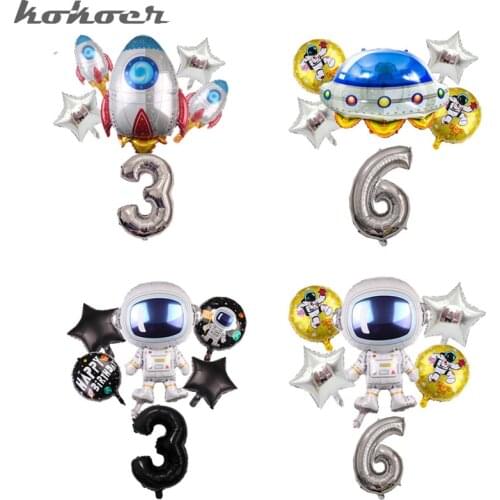 37inch Outer Space Party Astronaut balloon Rocket Foil Balloons Galaxy Theme Party Boy Kids Birthday Party Decor Helium Globos