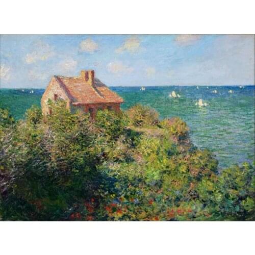 High quality Oil painting Canvas Reproductions Fishermans Cottage at Varengeville (1882) by Claude Monet hand painted