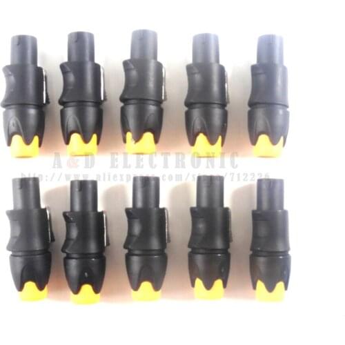 10PCS /LOT NL4FC Professional 4-core Speakon connector speaker plug Yellow color