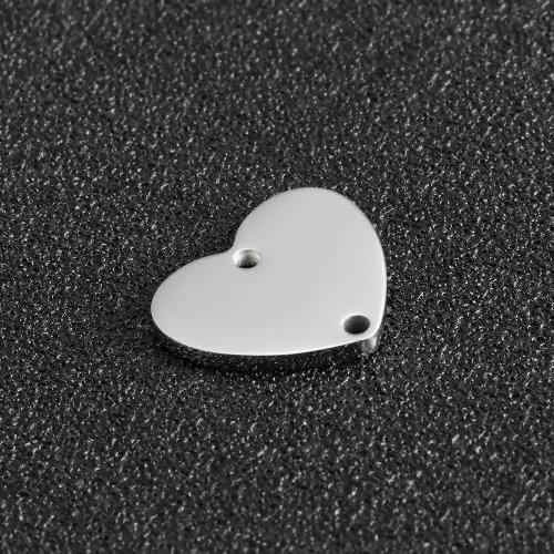 10pcs/Lot Stainless Steel Mirror Polish Heart Small Charms Pendant DIY Jewelry Making Necklace Bracelet Accessories 13*15mm