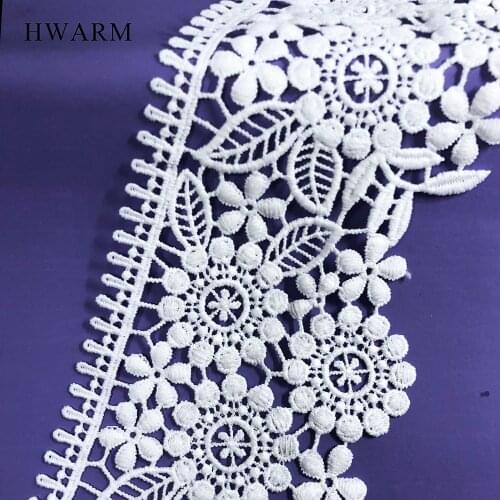 10yard High Quality Dress Accessories African Arts Craft Lace Fabric Ribbon Diy 8.8cm White Sewing Trim Women Wedding Skirt Deco