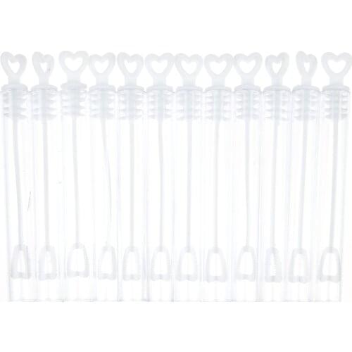 12Pcs/Lot Love Heart Wand Tube Bubble Soap Bottle Playing Fun kid Toy Wedding Decor Compact and Portable Carry Convenient