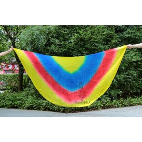 2016 design 100% real silk belly dance veil, cheap dance veils, semicercle veil wholesale 250*114cmYellow Blue Red Yellow