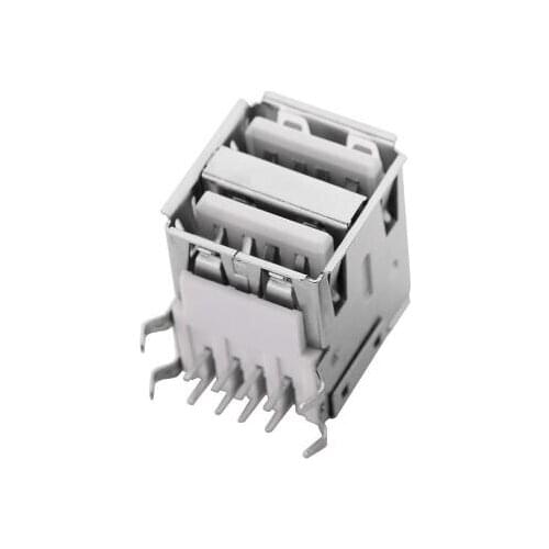 5pcs/lot USB A Type Female Socket Connector Shen board White 2to1 Set for Data Connection Interface Charging