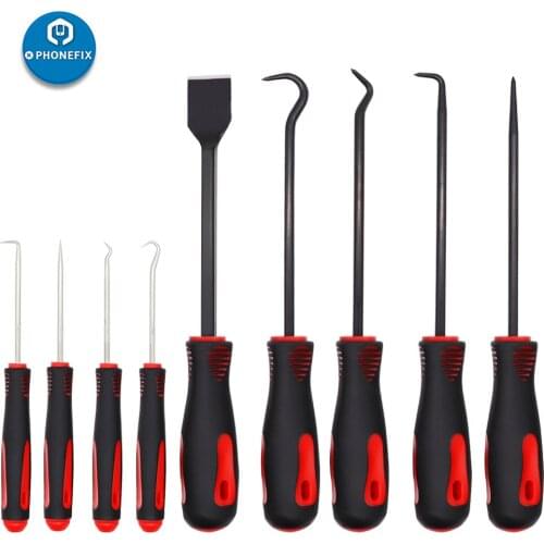 9Pcs Precision Car Oil Seal Hook Pick Set Precision Scraper Hook Pick Set for Car Ignition Systems O-Ring Seal Remover Puller