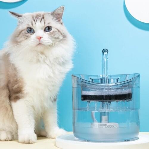 1.8L Automatic Cat Water Fountain With Faucet Dog Water Dispenser Transparent Drinkers For Cats Pet Drinking Bowl Filter Feeder