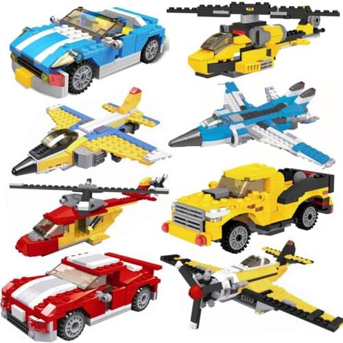 Car Plane Police Military Army Robot Fire Station SWAT Truck Train DIY Figure Toys For Children Building Blocks Birthday Gifts