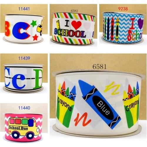 Free shipping 50 yard cartoon printed grosgrain ribbon 6581