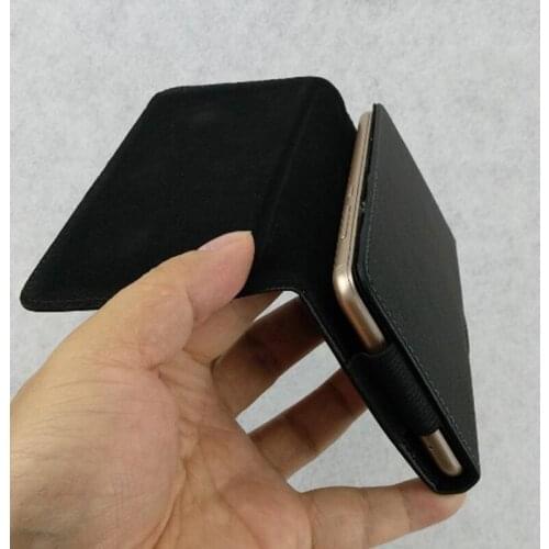 Horizontal Type Cell Phone Holster with Belt Loop Lychee Pattern Clamshell Rugged Convenient Gifts for Males JS22