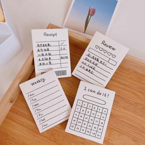 Black White Note Paper Simple Style Plaid Message Memo Pad Kawaii Stationery Notepad Office Leave Message Office Supplies