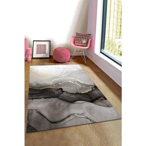 Smoked Color Marble Pattern Decorative Living Room Carpet