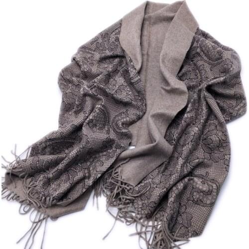 Double-sided color 100%goat cashmere women fashion printed scarfs shawl pashmina 96x200cm