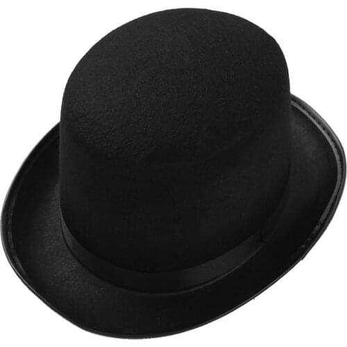 Black Kids Children/Adults Sleek Felt Top Hat Masquerade Circus Ringmaster Cosplay Halloween Costume Accessory Carnival Top Hats