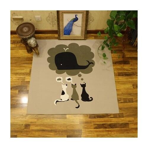 Personality Creative Carpet Children Cartoon Cat Bedroom Living Room Crawling Square Mat