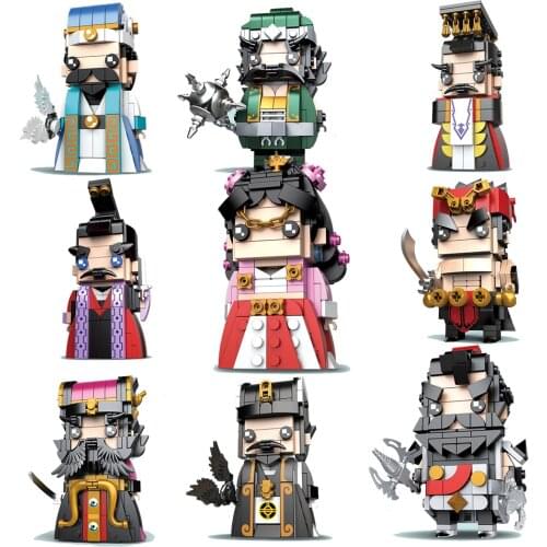 Brickheadz China Ancient Times Three Kingdoms Building Model Kits Figurines Blocks Emperor Military Officer Creator Chinoiserie