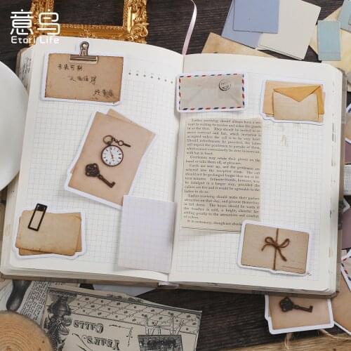 45pcs Creative Vintage Writable Paper Sticker Pakage Journal Decoration DIY Album Diary Scrapbooking Label Stationery Stickers