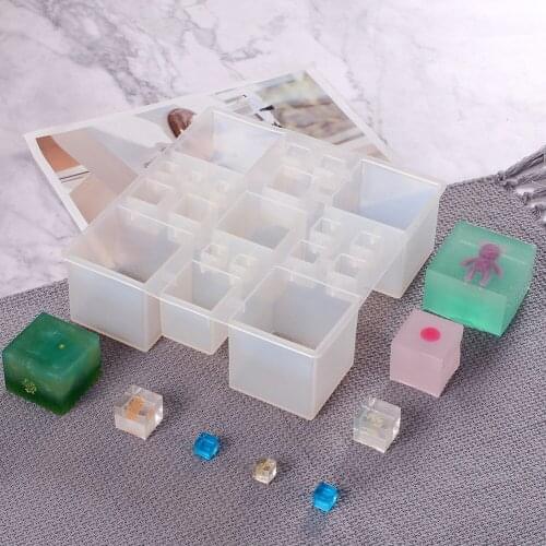 Square Mold Crystal Mirror Drop Glue Silicone Pendant Mold Jewelry Making UV Epoxy Resin Mold Casting Mould Craft Jewelry Tools