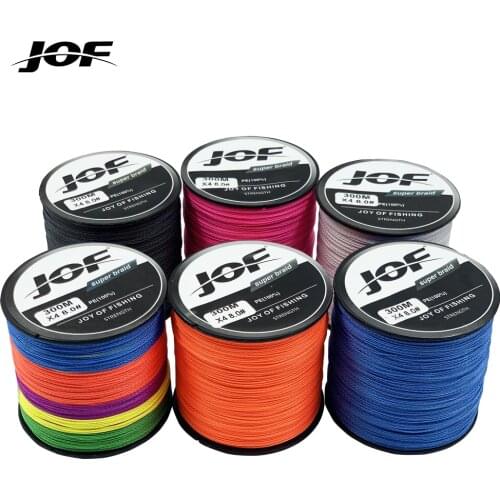 JOF Fishing Line 4 Strands 8LB-80LB PE Braided Fishing Line 300M Sea Saltwater Carp Fishing Weave Extreme Strong Cord