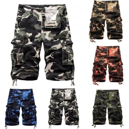 Summer Casual Outdoor Men Camouflage Cargo Shorts Baggy Fifth Pants Trousers