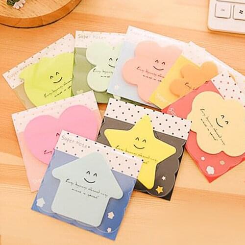 Cute Cartoon Message Notes Stickers Student Office Notes Creative Candy Color Stickers Cute Stationary Memo Pads