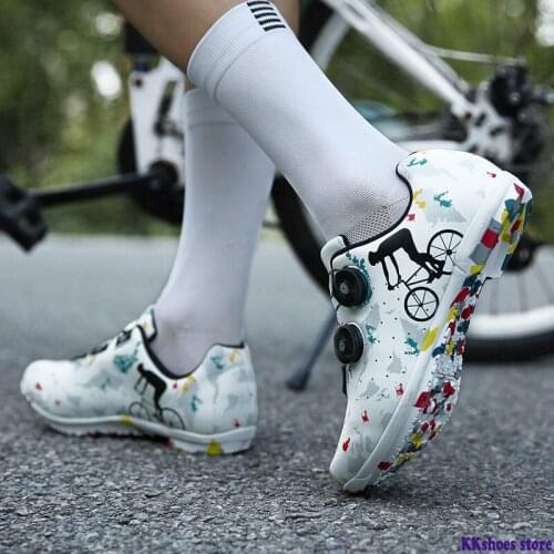 MTB Cycling Shoes Men Zapatillas Ciclismo Hombre Self-locking Road Bike Shoes Women Belgium Style Cleats Bicycle Sneaker New