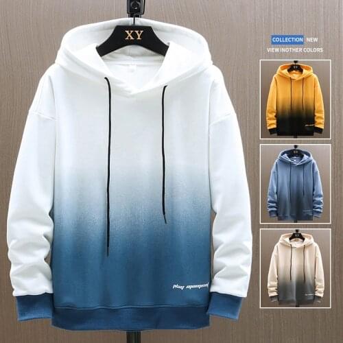 Men Hoodies Sweatshirts Autumn New Mens Casual Harajuku Hooded Pullover Hip Hop 2021 Trend Male Gradient Color Hoodies Tops