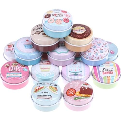 NEW 1PC Mini Cake Tin Pill Box Case DIY Candle Jar Balm Round Empty Iron Box Portable Lipstick Zipper Cream Storage Boxes