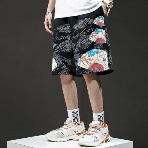 2021 New Mens Ukiyoe Fashion Casual Shorts Summer Wear Loose High Street Hip-hop plus-size Sports Basketball Pants