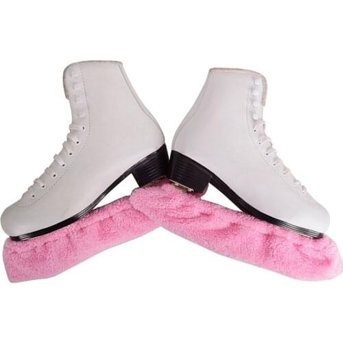 One Pair Thicken Long Fleece Ice Skating Figure Skate Blade Cover Guard Protector Elastic Anti-rust Water Uptake 5 Colors