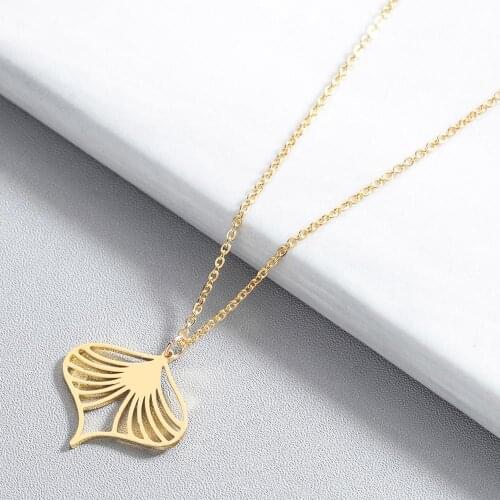 Chandler 316L Stainless Steel Water Drop Necklaces For Women Geometry Heart Thin Chain Necklace 40cm Long Rose Gold Color Choker