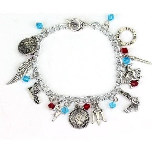 Percy Jackson Crystal beads Pendent charm Bracelet Simple Vintage Movie Jewelry Fashion Hand catenary For Woman Free Shipping