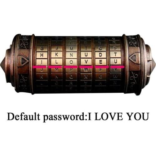 Valentines Day Gift Da Vinci Code Lock Toy Metal Cryptex Locks Retro Letter Password Cylinder Escape Chamber Prop Wedding Gifts