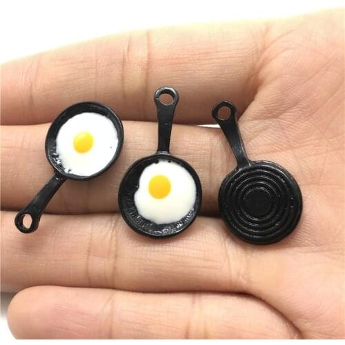 JunKang 10pcs charm simulation pan fried egg pendant for jewelry making DIY handmade necklace earrings accessories material