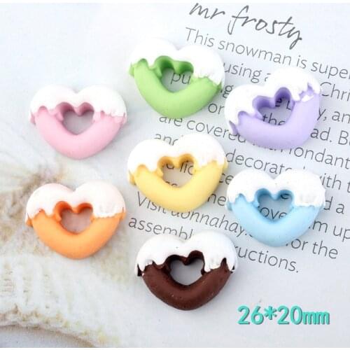 10pcs 26*20MM DIY resin hollowed hollow heart charms pendants kawaii cabochon ornament craft decoration fashion jewelry making