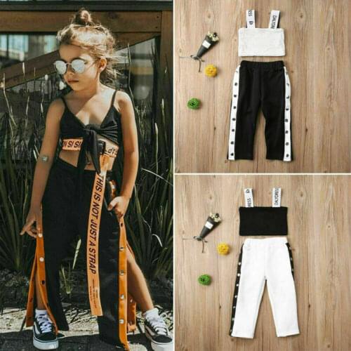 Casual Toddler Kid Baby Girl Spring Summer Clothes Set 2pcs Sleeveless Vest Top Pants Tracksuit Outfit Clothes Set 2-6Years
