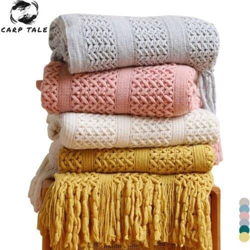 Nordic Knitted Blanket Stitch Fleece Plaid Sofa Throw Thread Blankets Bedspreads For Bed Soft Towel Nap Blankets Home Decorative