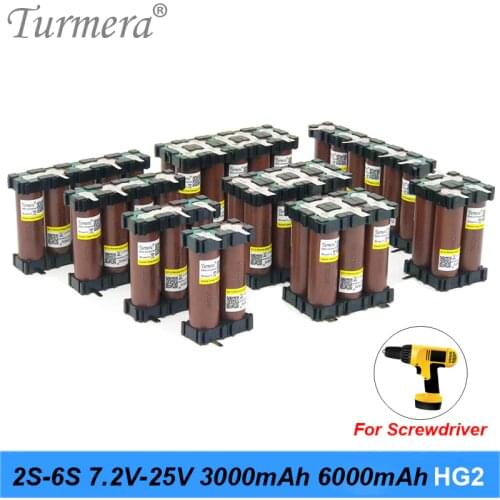 3S 4S 5S 6S Battery Pack customized 18650 hg2 3000mAh Battery 30A 12.6V to 25.2V for Screwdriver Shurika Soldering Strip Turmera