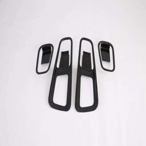 For Hyundai Venue 2019 2020 Carbon Fiber Inner Side Door Handle Bowl Cover Trim Bezel Interior Accessories