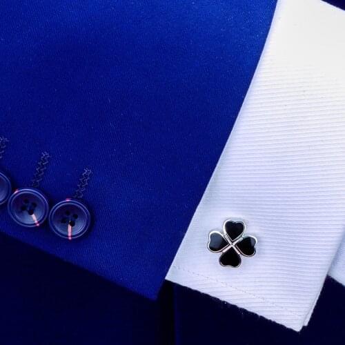 SAVOYSHI Shirt Cufflinks for Men High Quality Black Enamel Plant Cuff links Fashion Wedding Gift Accessories Free Engraving Name