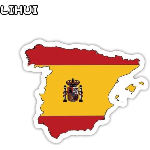 1 PCS Spanish Flag Sticker Toys for Children Countries Map Travel Stickers to DIY Scrapbooking Suitcase Luggage Laptop Car Motor