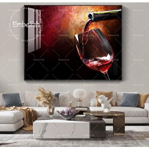 1 Pieces Modern Home Kitchen Decor Pictures Wine And Glass HD Posters For Living Room Resturant HD Canvas Painting Posters