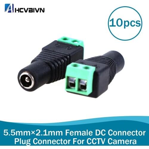 10Pcs 2.1 x 5.5mm DC Power Female Plug Jack Adapter Connector Plug for CCTV DVR LED Strip Light