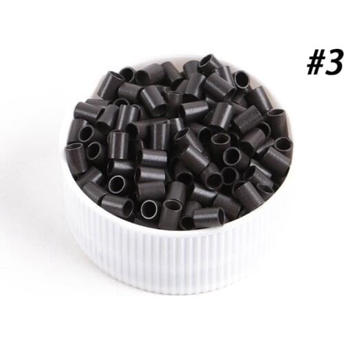 1000pcs/bag, 3.0mm x2.4mm x4.0mm) HARMONY Dark Brown MINI size euro micro links for hair extensions micro rings