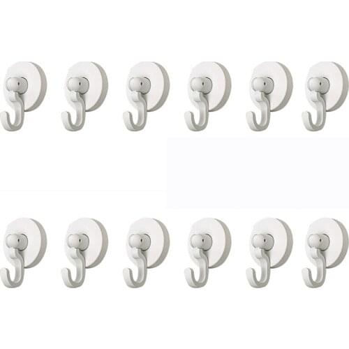12Pcs Adhesive Hooks Wall Hooks Hangers 360 Degree Rotating,Vertical Flip Wall Hooks, Waterproof Utility Hook Calendars