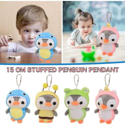 15CM Colored Little Penguin Plush Toys Turned Into Penguin Doll Penguin Pendant Keychain Kids Birthday Gift Valentine Present 4