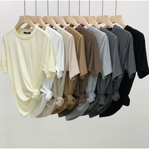 2021 Summer Women High Quality Cotton Tshirts Fashion Ladies Short Sleeve Tshirts