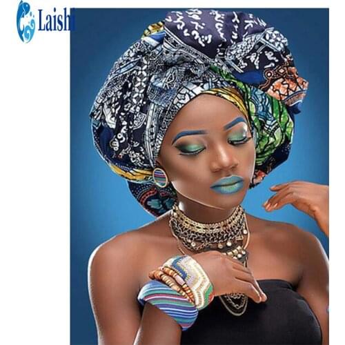 5D diy full round diamond painting African girl cross stitch kits diamond embroidery mosaic pattern picture home decor gift