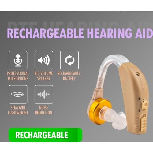 Audifonos Digital Hearing Aids Base Rechargeable Sound Amplifier 15hr Battery Life With Adapter 6 Silicone Tips & Cleaning Brush