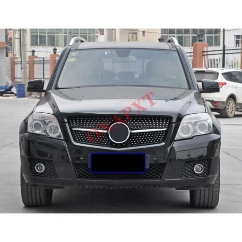 Car Plastic Front Bumper Grill Mesh Racing Middle Grill Diamond GT Center Vertical Bar 2008-2015 For Mercedes-Benz GLK X204